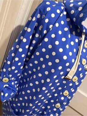 Susan Graver Blue and White Polka Dot Pull Over Top Women's XL